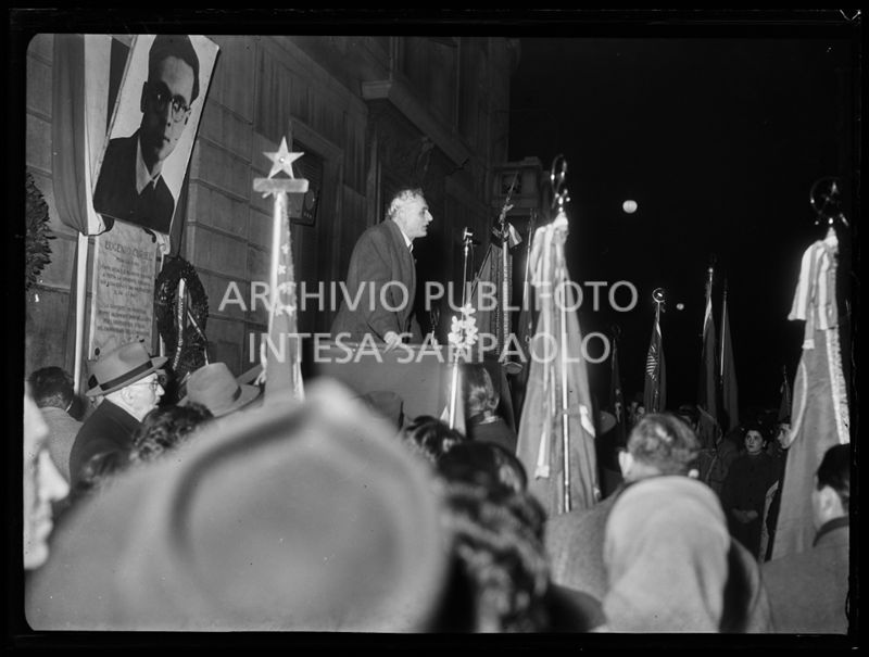 Discorso in occasione della commemorazione di Eugenio Curiel organizzata dal giornale Voce comunista in piazza Conciliazione a Milano<br>201795