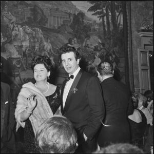 Il soprano Birgit Nilsson e il tenore Franco Corelli al Circolo della Stampa dopo aver interpretato l'opera "Turandot" che ha inaugurato la stagione lirica 1964-1965 del Teatro alla Scala