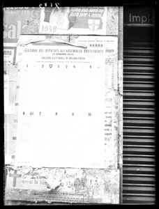Manifesto con le liste elettorali del collegio di Milano-Pavia per l'elezione dei deputati all'Assemblea Costituente