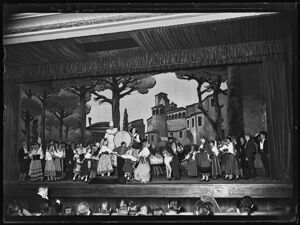 Un momento della rappresentazione di Pagliacci di Ruggero Leoncavallo al Teatro Nuovo di Milano