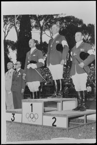 Podio del del concorso completo individuale di equitazione<br>