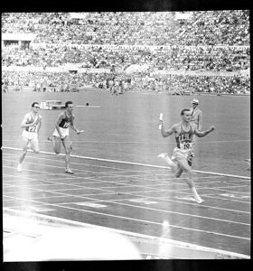 Seconda serie delle semifinali della staffetta 4x100 metri maschili<br>